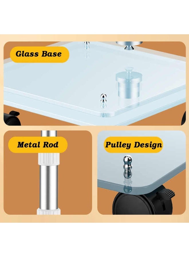 والالا حامل كتب للقراءة، حامل منبر متحرك بعجلات، حامل كمبيوتر محمول متحرك قابل لتعديل الارتفاع، حامل أرضي للأجهزة اللوحية مع إمكانية تعديل الزاوية بزاوية 180 درجة. - Image 3